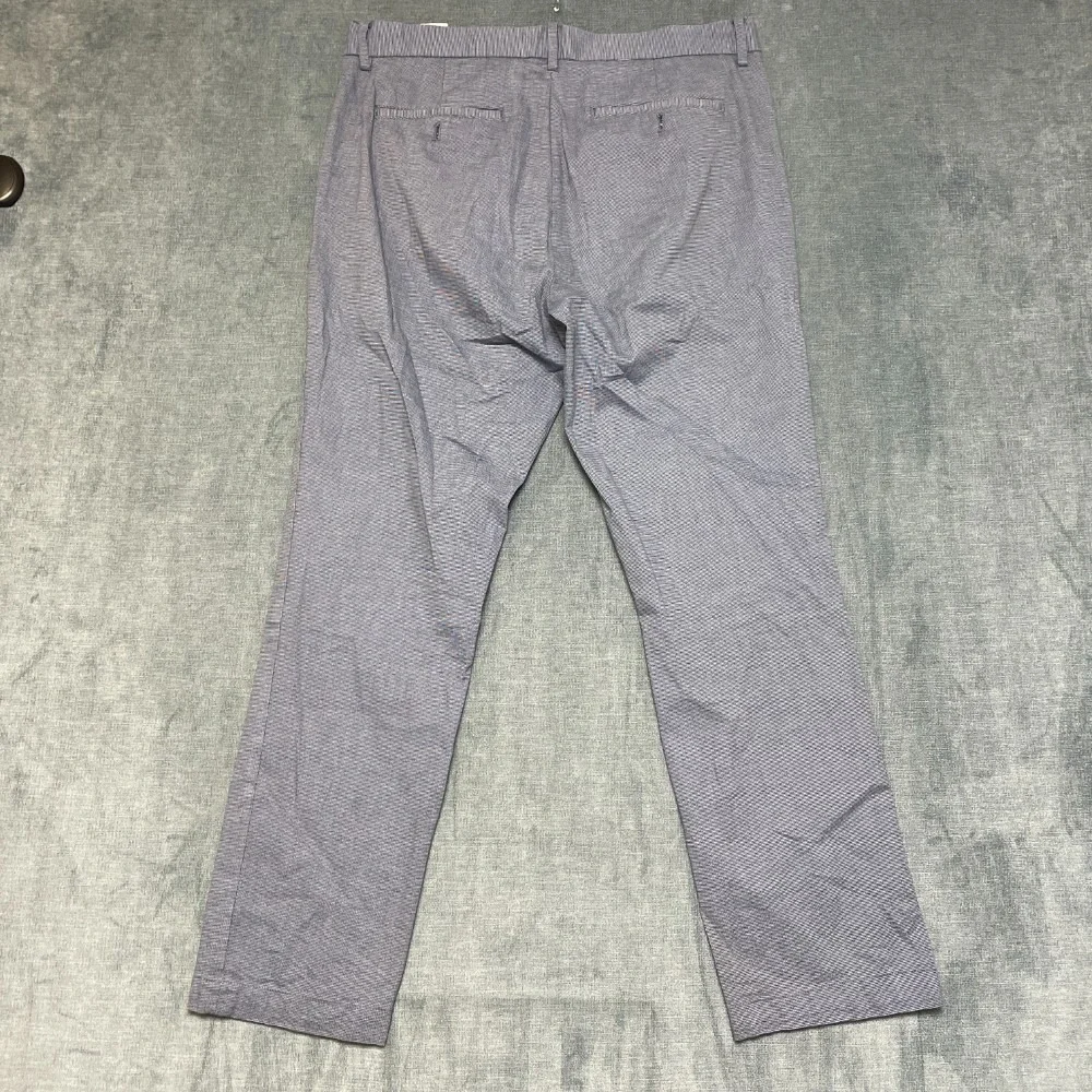 Banana Republic Slim Fit Chino Pants Mens 33x30 Blue Houndstooth Flat Front